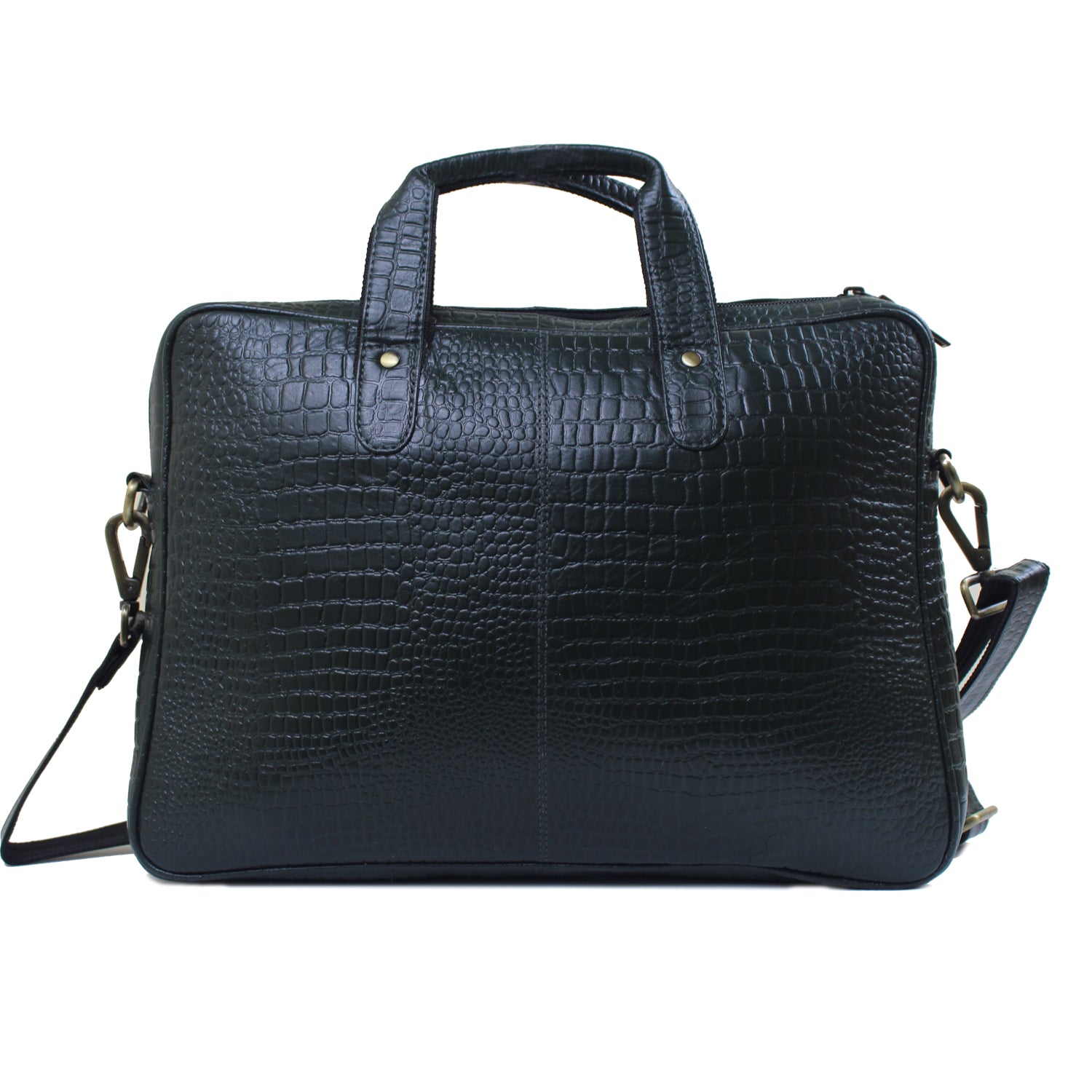 Genuine Leather Laptop Bag 14 inches Crocodilian texture Briefcase Men/Women Handmade Messenger Adjustable Shoulder Bag for Business Office Travel Genuine Leather Laptop Bag 14 inches Crocodilian texture Briefcase Men/Women Handmade Messenger Adjustable Shoulder Bag for Business Office Travel
